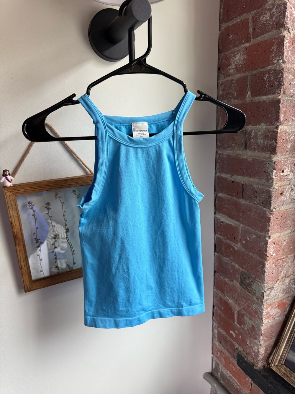 No Boundaries Turquoise Blue women’s crop Tank Top